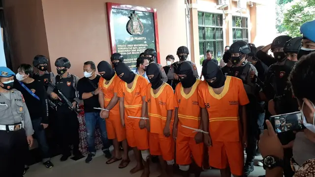 Para pelaku perampokan rumah mewah di Balikpapan Kaltim.