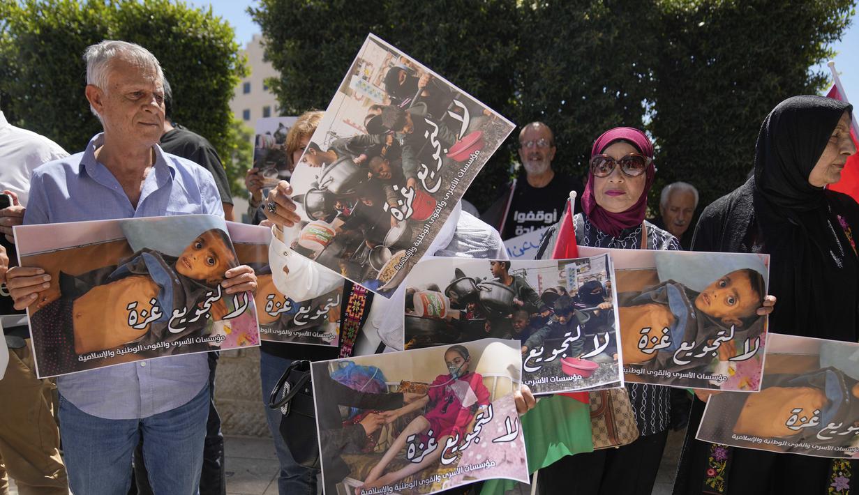 Untuk pertama kalinya, Kota Gaza dan wilayah sekitarnya terkonfirmasi mengalami kelaparan. (AP Photo/Nasser Nasser)