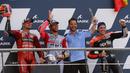 Posisi kedua di MotoGP Prancis ditempati oleh Jack Miller yang merupakan rekan setim Francesco Bagnaia dan tempat ketiga direbut oleh pembalap dari tim Aprilia Factory, Aleix Espargaro. (AFP/Jean-Francois Monier)
