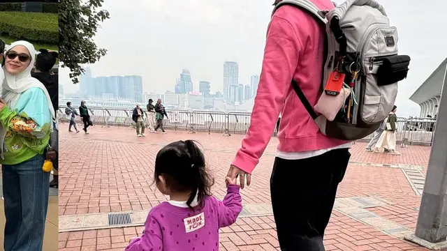 Momen Ananda Omesh dan Dian Ayu Lestari Ajak Anak Liburan ke Hongkong. (instagram/omeshomesh, instagram/dianayulestari)