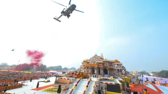 Peresmian Kuil Ram di Kota Ayodhya, India.