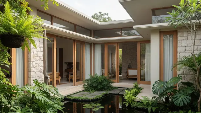 Model Rumah L-Shape dengan Kolam Mini Sebagai Focal Point