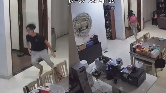 Unggahan Hengky Kurniawan. Anak sulungnya gercep membawa adiknya turun. (Instagram/ hengkykurniawan)