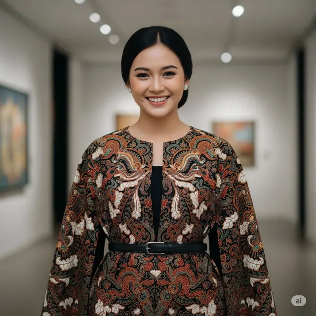 Model Jas Batik Wanita Modern. Foto: Gemini