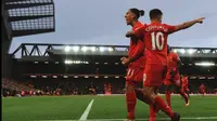 Liverpool meraih kemenabgan telak 6-1 saat menjamu Watford di Anfield, Minggu (6/11/2016). (AFP)