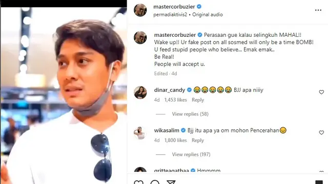 Pernyataan Rizky Billar di masa lalu kini jadi viral (Foto: Instagram @mastercorbuzier)