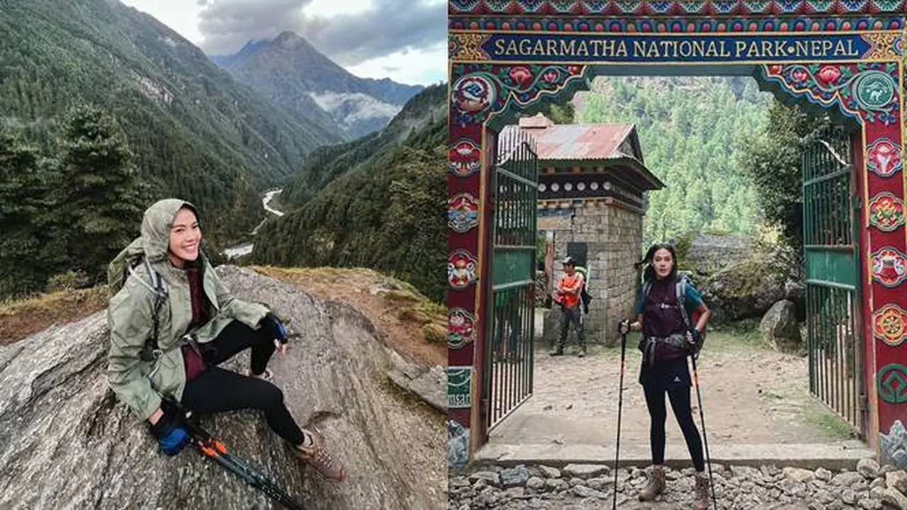 7 Potret Della Dartyan Daki Gunung Es Pertama Kali, Tempuh Perjalanan 16 Hari