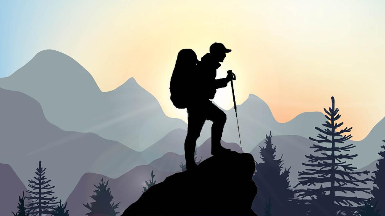 Ilustrasi pendaki gunung