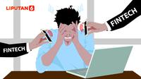 Ilustrasi korban pinjaman online atau fintech lending ( Ilustrasi: Abdillah/Liputan6.com)