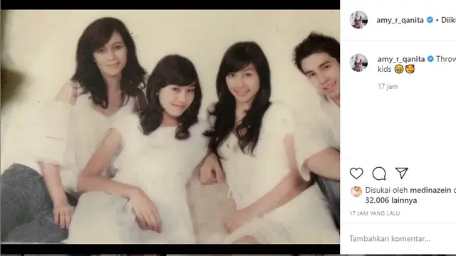 Mama Amy, Raffi Ahmad, dan kedua anak perempuannya (Foto: Instagram/@amy_r_qanita)