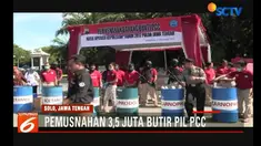 Barang bukti ini merupakan hasil penggerebekan pabrik pil PCC di Solo dan Semarang, pada 3 Desember 2017.