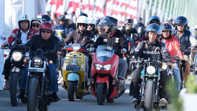 Ajak Raffi Ahmad Cs Naik Motor di IKN, Jokowi Resmikan Jembatan Pulau Balang
