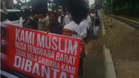 Aksi Solidaritas untuk Warga Rohingya di Mataram. (Liputan6.com/Hans Bahanan)