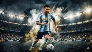 Ilustrasi Lionel Messi, Timnas Argentina. (Foto by Gemini AI)