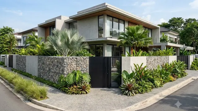 Pagar Rumah Hook Gabion yang Unik dan Kokoh