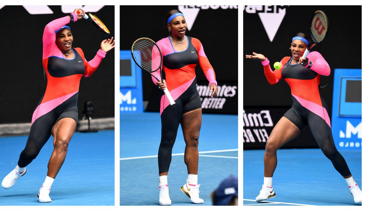 Kumpulan foto-foto dari petenis asal Amerika Serikat, Serena Williams dengan kostumnya yang nyentrik. (Foto: AFP)