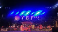 YGF 2019 mengambil tema New Gamelan yang berarti gamelan harus mampu beradaptasi dengan zaman. (Liputan6.com/ Switzy Sabandar)