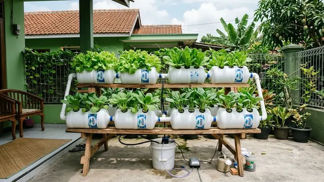 Desain Taman Produktif dan Estetik dari Galon Bekas yang Mudah Ditiru