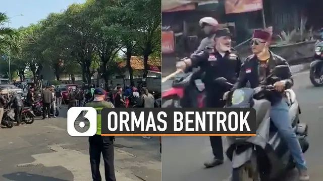 Beredar video massa ormas saling bentrok di PT Suzuki Indomobil, Jalan Raya Pangeran Diponegoro, Tambun Selatan.