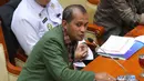 Wakil Menteri Hukum dan HAM Edward Omar Sharif Hiariej saat raker bersama Komisi III DPR, Jakarta, Rabu (6/7/2022). Komisi III dan Pemerintah bersepakat menyelesaikan RUU tentang KUHP khususnya terkait 14 isu krusial RUU KUHP sebelum diserahkan ke pembicaraan tingkat selanjutnya sesuai ketentuan perundang-undangan. (Liputan6.com/Angga Yuniar)