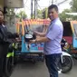 Tarif yang ditawarkan untuk layanan becak motor online adalah Rp 3.000/km. (Liputan6.com/Reza Perdana)