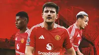 Manchester United - Marcus Rashford, Harry Maguire, Antony (Bola.com/Adreanus Titus)