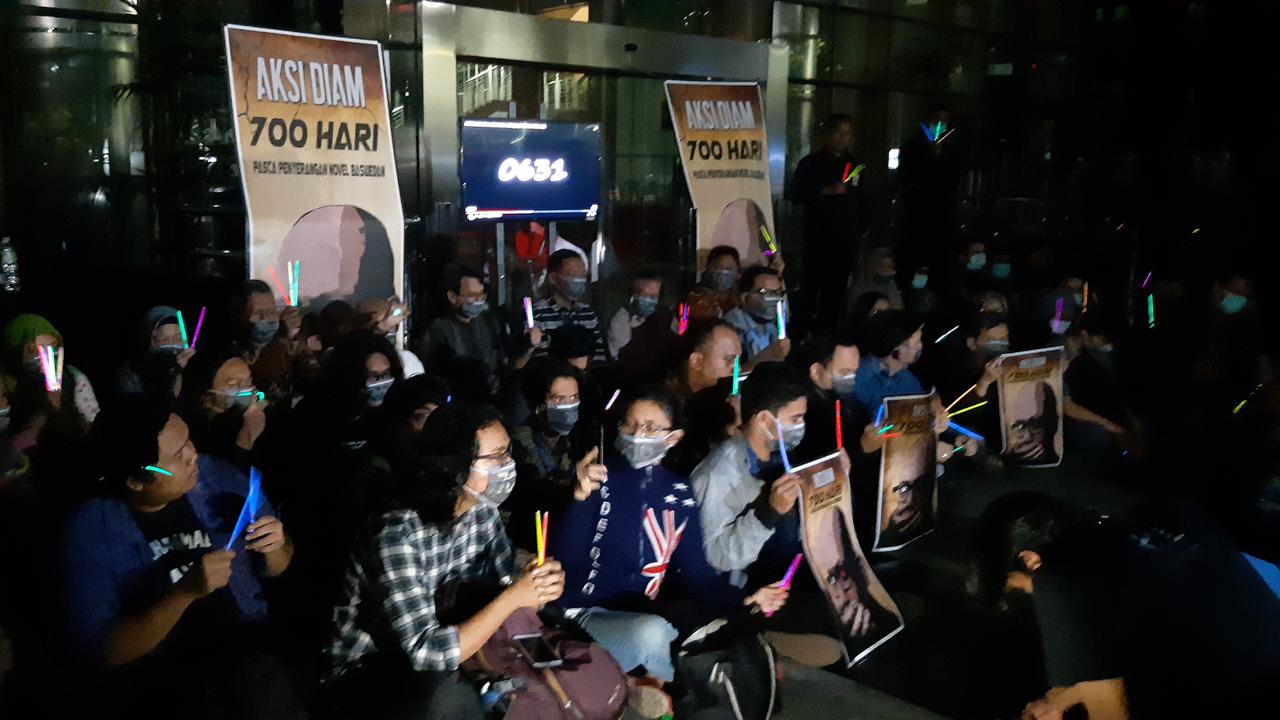 Aksi diam 700 detik untuk Novel Baswedan di KPK