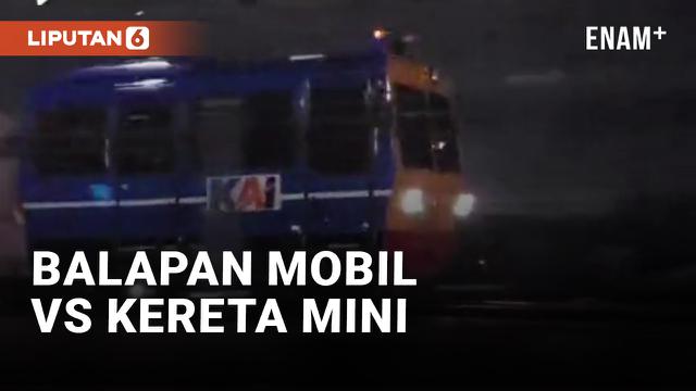 Balapan Liar Mobil vs Kereta Mini Bikin Heboh Medsos