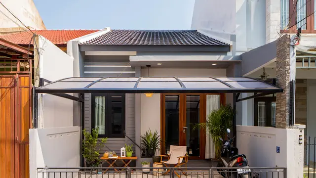Contoh Rumah 1 Lantai Tipe 36 dalam Gang tapi Ada Carport (AI)