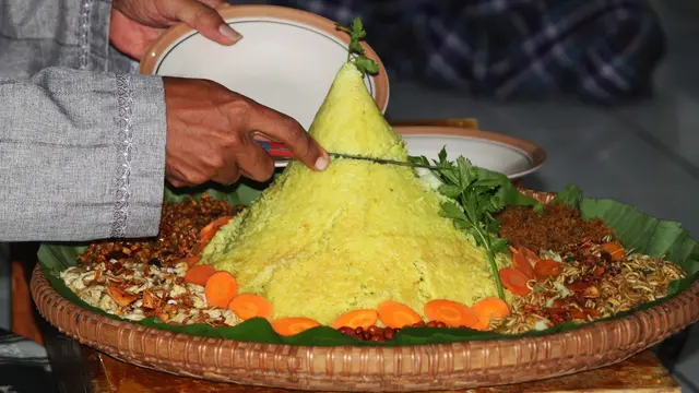 Ilustrasi tumpeng, cara bikin