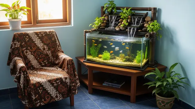 8 Ide Ruang Tamu Kecil dengan Air Terjun Mini Indoor yang Menenangkan, Bikin Suasana Rumah Lebih Adem dan Elegan