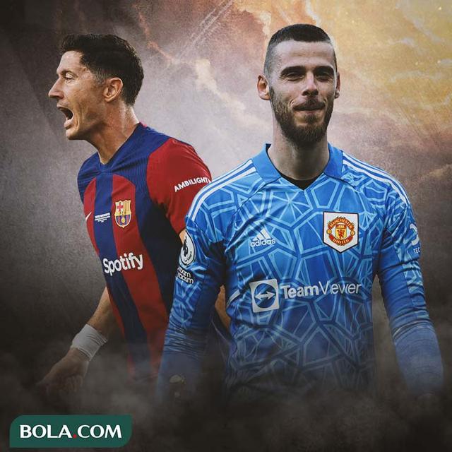 Ilustrasi - Robert Lewandowski, David De Gea