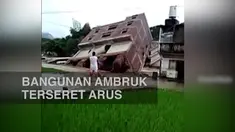 Bangunan megah itu tiba-tiba ambruk hingga tercabut pondasinya