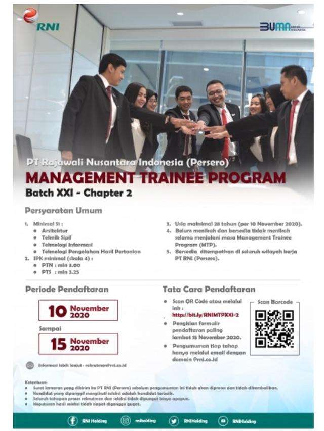 Info Lengkap Management Trainee Program Batch XXI, PT Rajawali Indonesia Nusantara