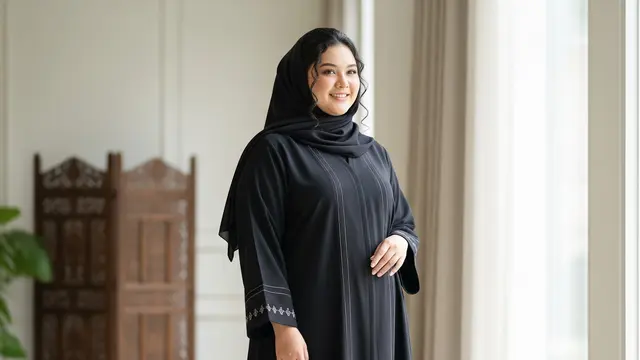 Model Gamis Abaya untuk Orang Gemuk