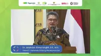 Deputi Bidang Koordinasi Ekonomi Makro dan Keuangan Kemenko Perekonomian Iskandar Simorangkir saat memberikan keynote speech