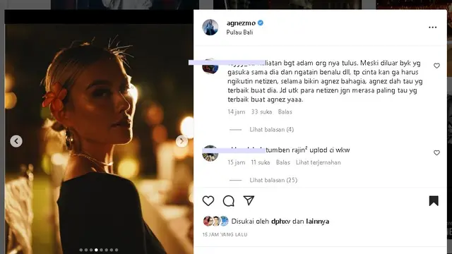 Potret Agnez Mo liburan di Bali (Foto: Instagram agnezmo)