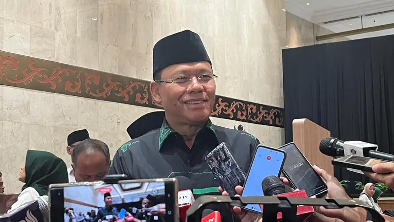 Pelaksana Tugas (Plt) Ketua Umum Partai Persatuan Pembangunan (PPP) Mardiono di Harlah ke-26 PKB di JCC, Senayan, Jakarta, Selasa malam (23/7/2024). (Liputan6.com/Winda Nelfira)