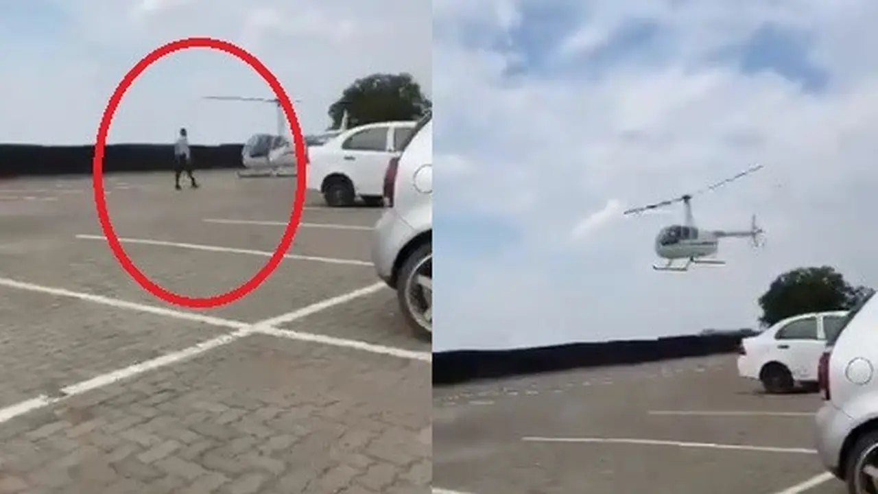 tas diantar pakai helikopter