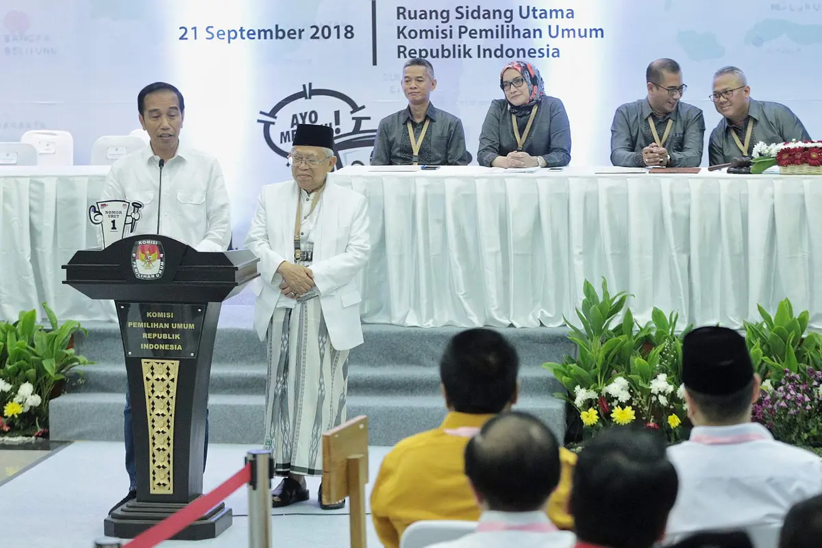 Gaya Pidato Jokowi-Ma'ruf dan Prabowo-Sandi Usai Dapat Nomor Urut