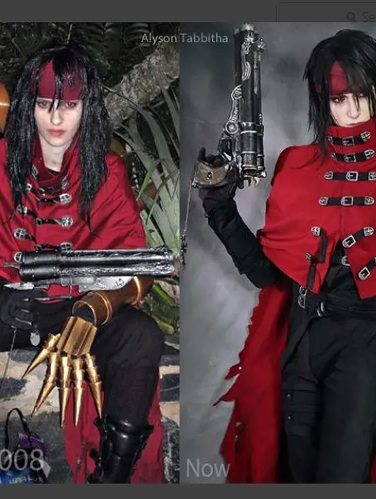 Penampilan AlysonTabbitha dalam sebuah majalah saat mengenakan kostum cosplay VincentValentine yang memerlukan waktu cukup lama. (Instagram / AlysonTabbitha)