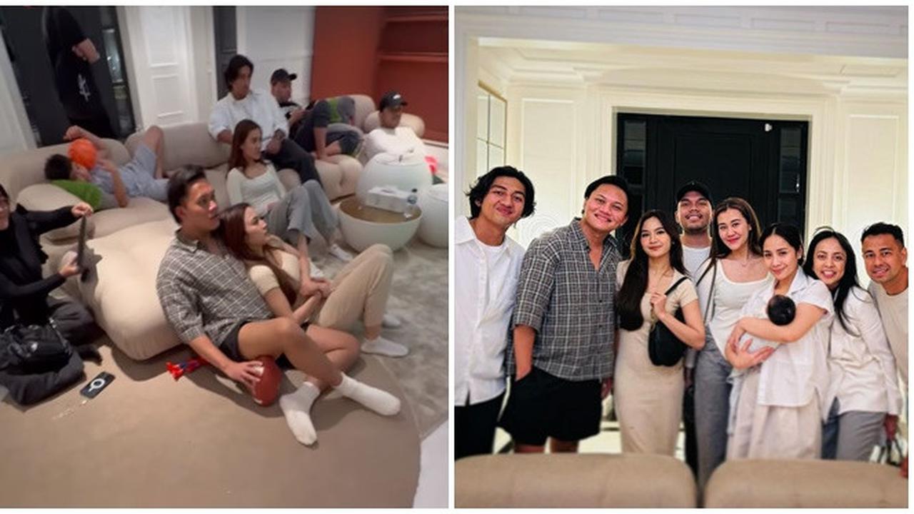 6 Potret Artis Nobar Indonesia Vs Uzbekistan di Rumah Raffi Ahmad, Bertemu Baby Lily