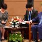 PM Scott Morrison menggelar pertemuan bilateral dengan Wapres China Wang Qishan di sela-sela pelantikan Presiden RI Joko Widodo di Jakarta, Minggu (20/10/2019) (Kedubes Australia)