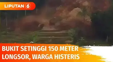 Detik-detik musibah tanah longsor menerjang wilayah Sumedang, Jawa Barat. Bukit setinggi 150 meter tiba-tiba saja longsor, membuat warga histeris mencoba memberikan peringatan kepada para petani di area persawahan.