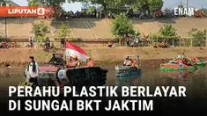 Puluhan Perahu Daur Ulang dari Sampah Botol Plastik Berlayar di Aliran Sungai BKT Jakarta Timur
