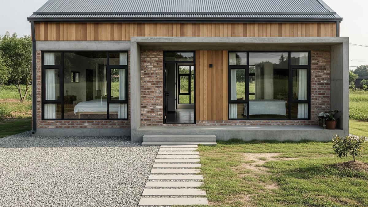 7 Desain Rumah 1 Lantai di Desa Gaya Industrial Kekinian dengan Budget Hemat yang Estetik