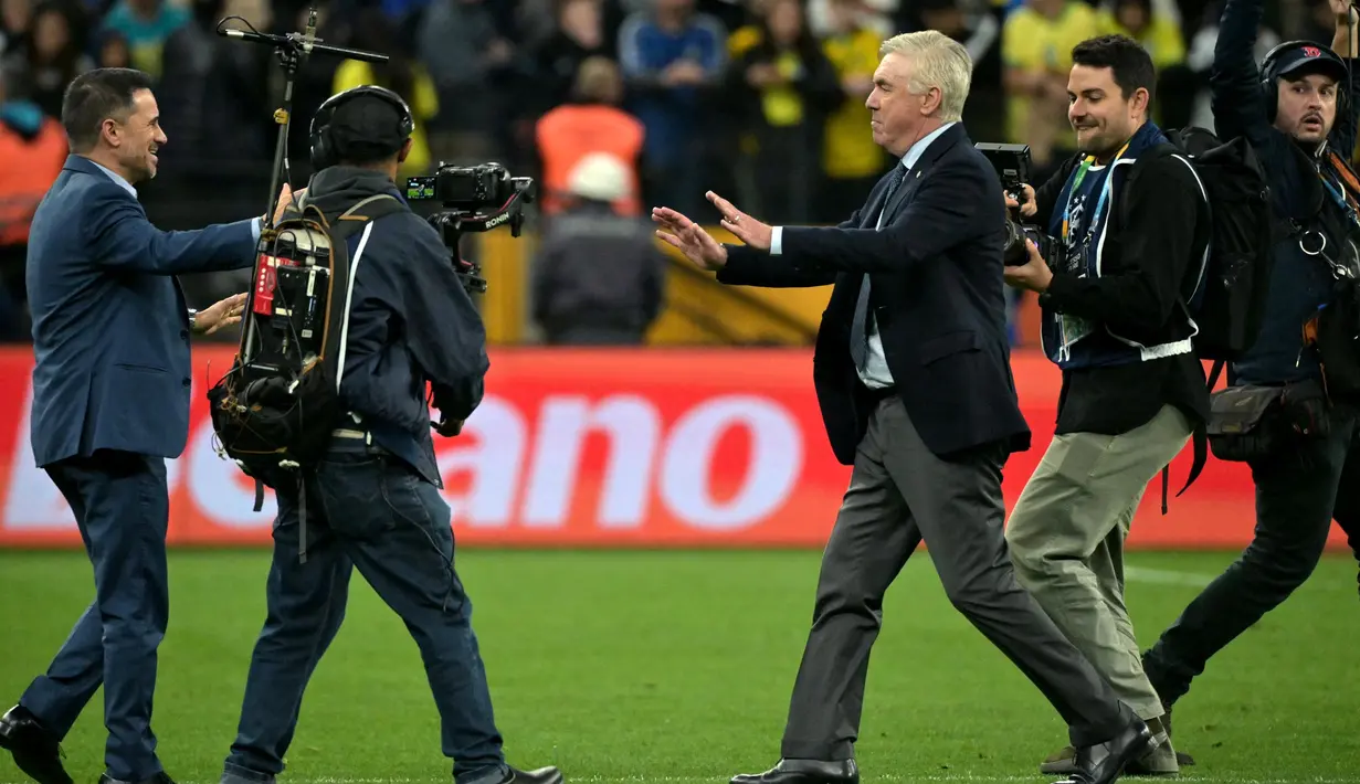 Ini menjadi kemenangan perdana bagi pelatih baru Brasil, Carlo Ancelotti. (NELSON ALMEIDA/AFP)