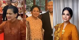 Iriana Jokowi, Titiek Soeharto, Annisa Yudhoyono jadi dua sosok yang terlihat seliweran di acara Inacraft. Penampilan ketiganya nampak mencuri perhatian dengan busana etnik serba orange [@iriana_jkw_ @titiek.soeharto @barry_irawan]