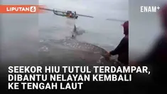 Kejadian tidak terduga terjadi saat seekor hiu tutul terdampar di Pantai Karangkandri Kesugihan Cilacap