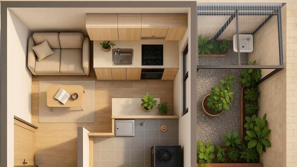 7 Model Rumah 5x6 Meter Minimalis dengan Taman Kecil di Dalam, Bikin Sejuk dan Estetik